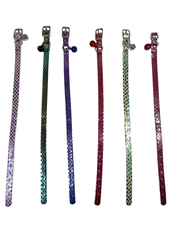 Collares para gato de cuerina con cascabel